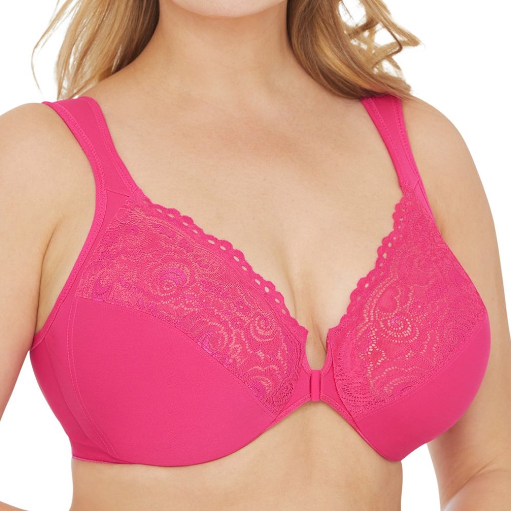 H Cup Bras 42H 44H 46H 48H Hot! Pink Underwire Wonderwire Front-Close Front-Hook - Picture 14 of 17